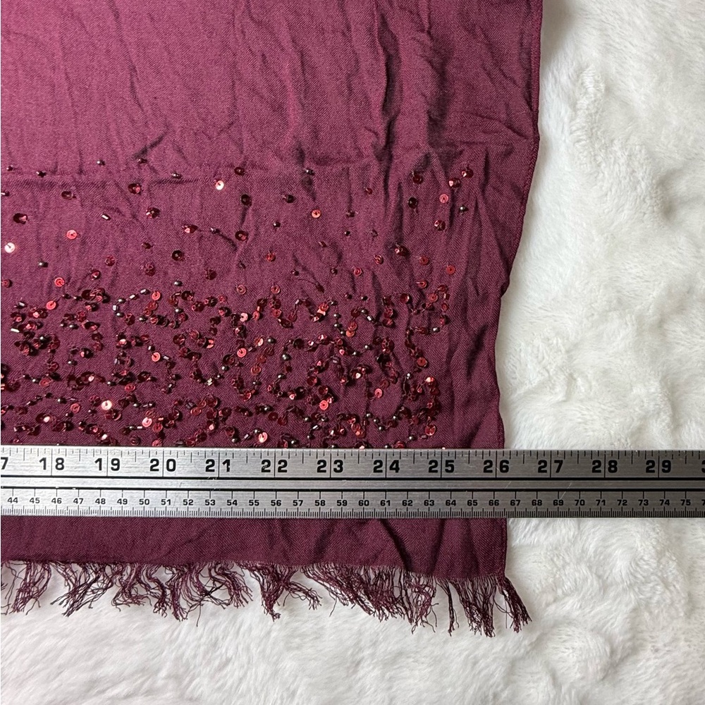 NWT Adrianna Papell Oversized 100% Modal Mix BeadsWith Fringe Pashmina - Picture 5 of 10